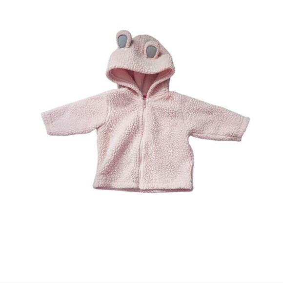 Baby B'gosh Pink Sherpa Jacket with Ears Size 3 Months - Picture 1 of 4
